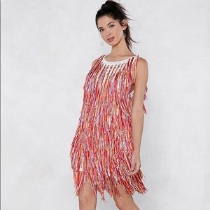 Multicolored fringe dress